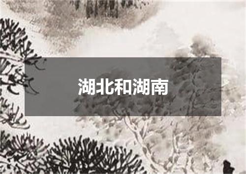 湖北和湖南